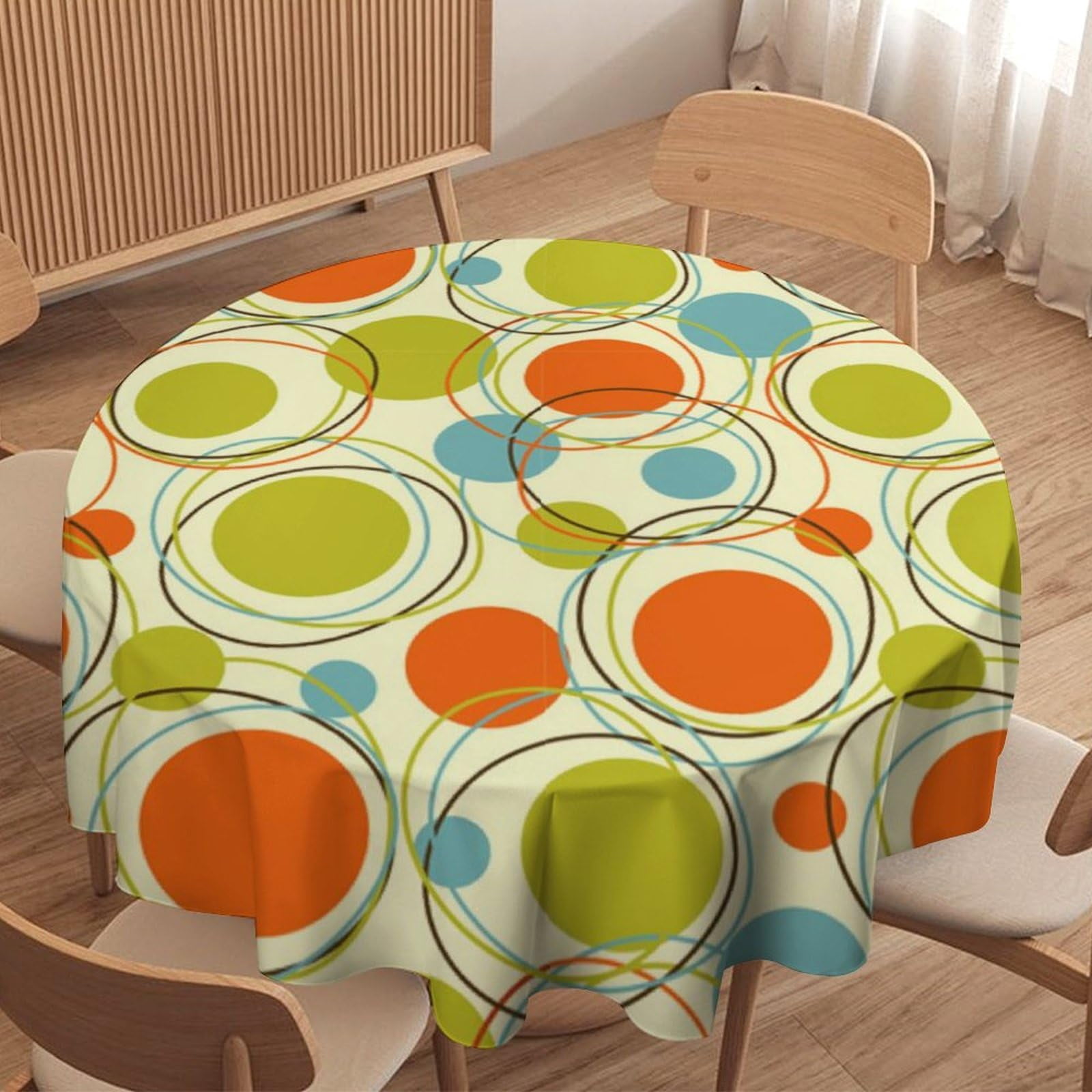 Odenmar 70 Inch Round Tablecloth, Colorful Boho Floral Table Cover ...