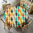 thumbnail image 1 of Odenmar Daisy Floral Round Tablecloth 60 Inch, Farmhouse Waterproof Table Cover, Rustic Flower Design for Dining Table, Kitchen, Party Indoor Outdoor, 1 of 6