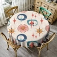 thumbnail image 1 of Odenmar Daisy Floral Round Tablecloth 60 Inch, Farmhouse Waterproof Table Cover, Rustic Flower Design for Dining Table, Kitchen, Party Indoor Outdoor, 1 of 6