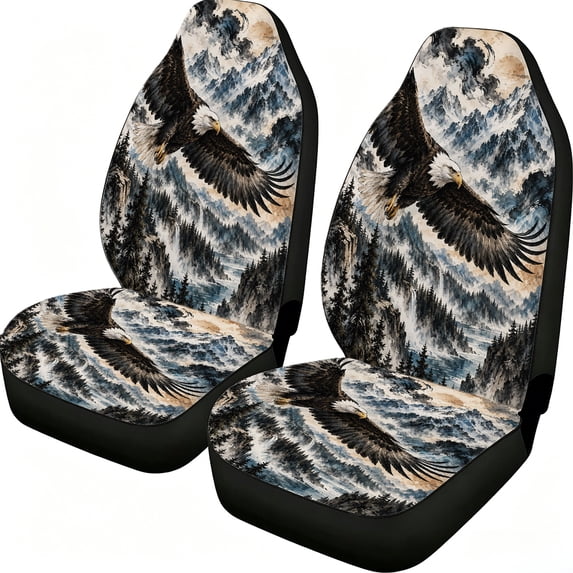 Odenmar Eagle Mountain Forest Car Seat Covers 2-Piece Front Set Made ...