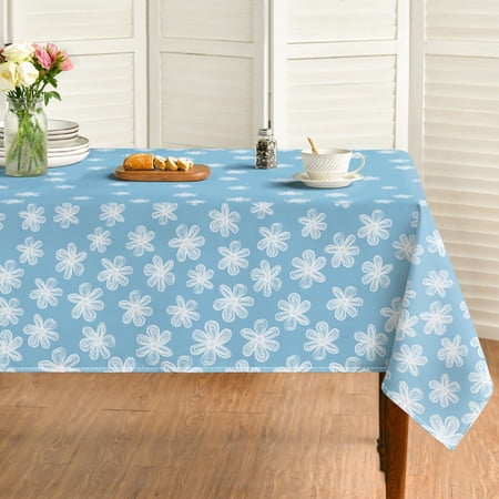 Odenmar Floral Tablecloth 60 x 120 Inch Rectangle, Spring Flower Table Cover, Waterproof Washable Polyester Tablecloth for Dining Kitchen Party Decor, Multiple Colors