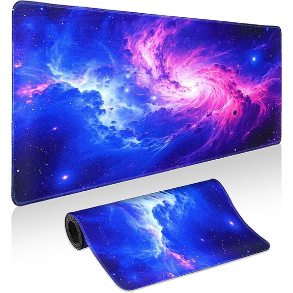 Odenmar Galaxy Mouse Pad 24 x 12 Inches, Extended Desk Mat with Smooth Cloth Surface, Non-Slip Rubber Base, Waterproof Space Design Mouse Pad for Office, Home, and Gaming