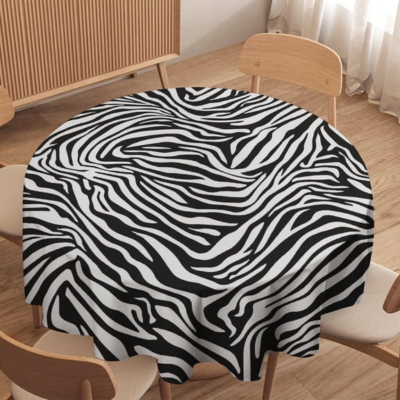 Odenmar Round Tablecloth 70 Inch, Mid Century Modern Tablecloth, Retro Geometric Atomic Pattern Table Cover, Waterproof Washable Polyester Tablecloth for Dining Kitchen Party Decor