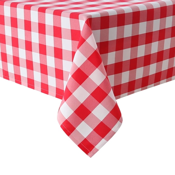Odenmar Square Tablecloth 60x60 Inch, Aqua and White Gingham Plaid Waterproof Table Cover, Polyester Checkered Tablecloth for Indoor Outdoor Dining, Picnic, BBQ, Party