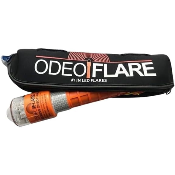 Odeo MK3 Flare with Protective Neoprene Pouch | Waterproof | LED Safety Flare | Durable | Lightweight | Marine Emergency | Outdoor Survival