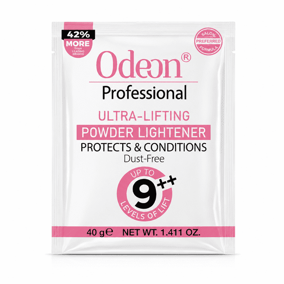 Odeon Professional Ultra-Lifting Powder Lightener, Dust-Free Hair Bleach, Up to 9++ Levels of Lift, 1.411 oz