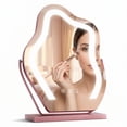 thumbnail image 1 of Odernirror Makeup Mirror with LED Lights, Cloud-Shaped Vanity Mirror, 360° Rotation, Rose Gold, 1 of 8