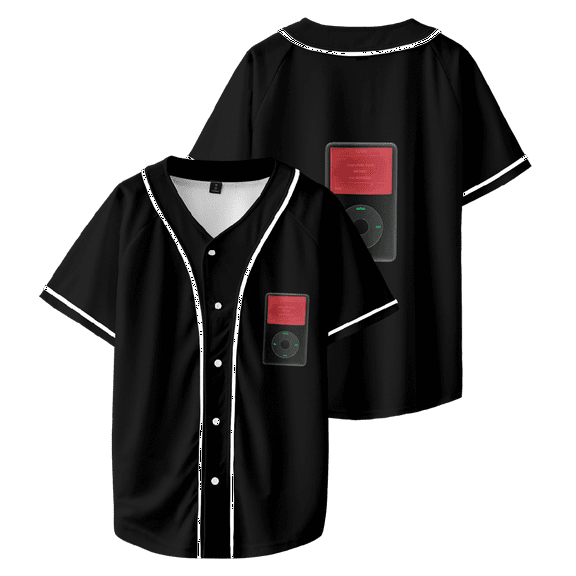 Odetari Merch IPOD Baseball Shirt Fashion Short Sleeve Casual Shirts