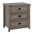 thumbnail image 1 of Odette 25" 3 Drawer Cup Handle Framed Bedroom Nightstand in Gray Wash, 1 of 7