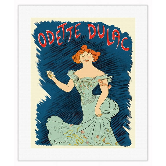 Odette Dulac - Cabaret Chanteuse at the Theâtre des Mathurins - Vintage Theater Poster by Leonetto Cappiello c.1904 - Fine Art Rolled Canvas Print 16in x 20in