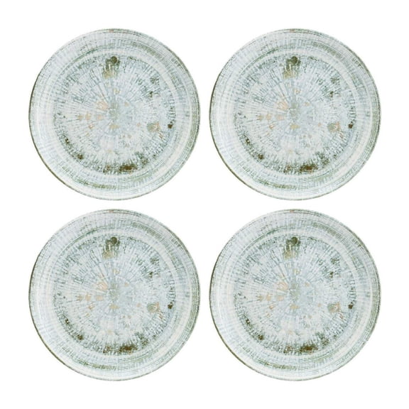 Odette dia.9" Round Decorated Vitrified Plate (Set of 4)