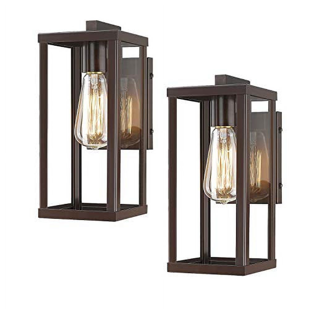 Odeums Outdoor Wall Lantern, Exterior Wall Mount Lights, Outdoor Wall Sconces, Wall Lighting Fixture in Oil Rubbed Finish with Clear Glass (Oil Rubbed Bronze-Wall Light, 2 Pack) - image 1 of 3