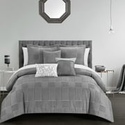 Odhi 6 or 10 Piece Comforter Set Chenille Geometric Pattern Design Bedding