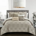 thumbnail image 1 of Odhi 6 or 10 Piece Comforter Set Chenille Geometric Pattern Design Bedding, 1 of 6