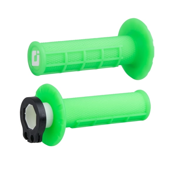 Odi V2 Half Waffle MX Lock-On Grips Fluorescent Green