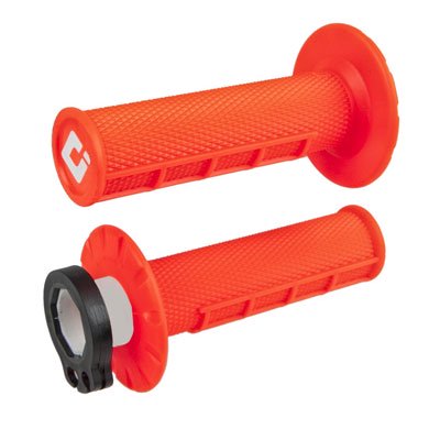 Odi V2 Half Waffle MX Lock-On Grips Fluorescent Orange