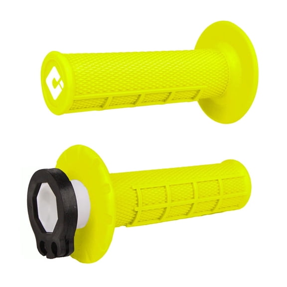 Odi V2 Half Waffle MX Lock-On Grips Fluorescent Yellow