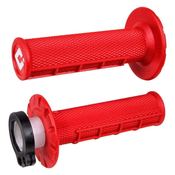 Odi V2 Half Waffle MX Lock-On Grips Red