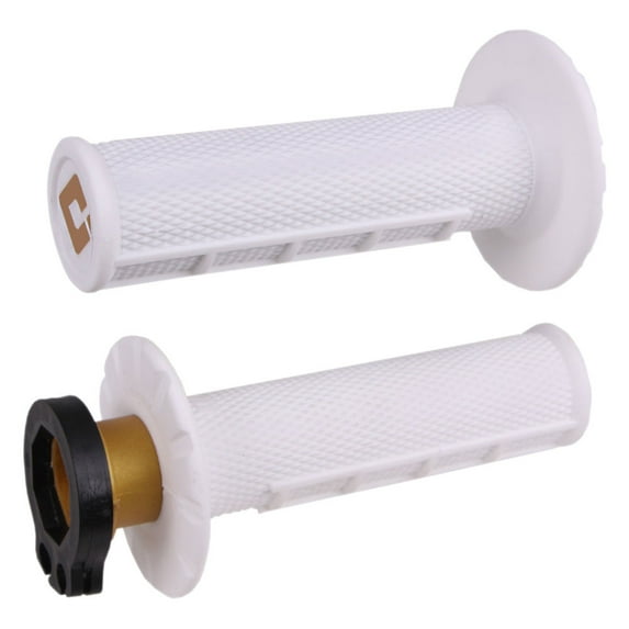 Odi V2 Half Waffle MX Lock-On Grips White - Soft Compound