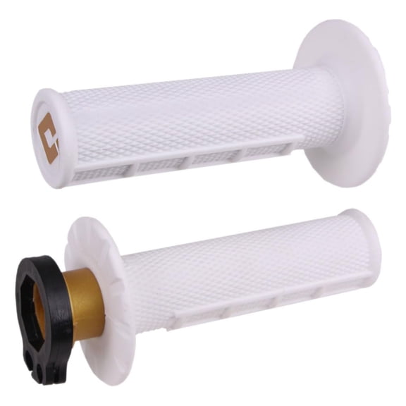 Odi V2 Half Waffle MX Lock-On Grips White - Soft Compound