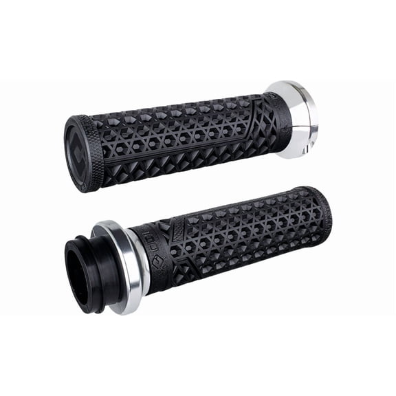 Odi V31VHTWB-S Vans V-Twin TBW Lock-On Grips - Black/Silver