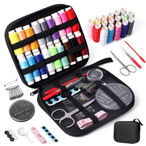 Odies Sewing Kit with Case Portable Sewing Supplies for Home Traveler, Adults, Beginner, Emergency, Kids Contains Thread, Scissors, Needles, Measure etc
