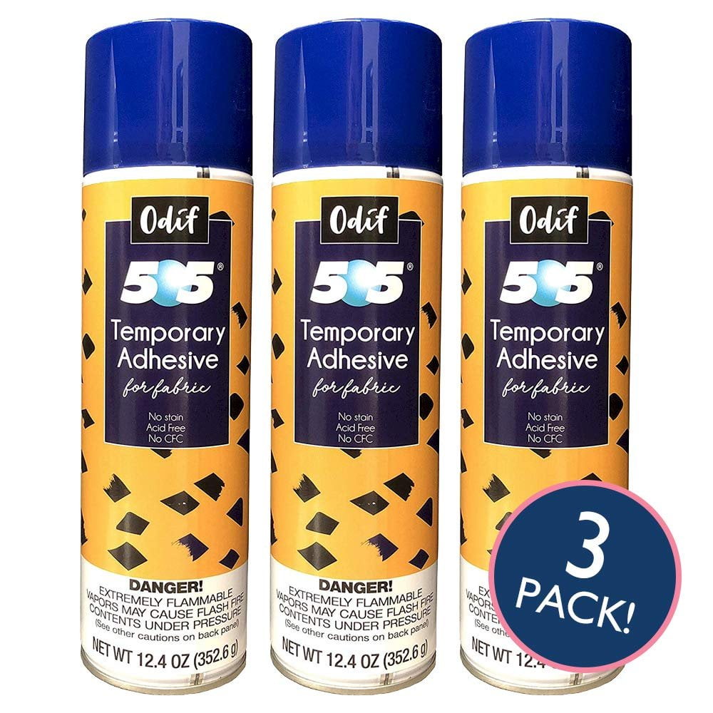 Odif USA 505 Extremely Flammable Unisex Temporary Fabric Spray Adhesive, 12.4 oz, 3 Pack