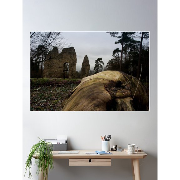 Odiham Castle Poster Wall Art, Modern Wall Decor For Living Room Bedroom, 12x18 UNFRAMED