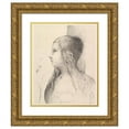 thumbnail image 1 of Odilon Redon 12x14 Gold Ornate Wood Frame and Double Matted Museum Art Print Titled - Brunnhilde (The Twilight of the Gods) (1894), 1 of 4