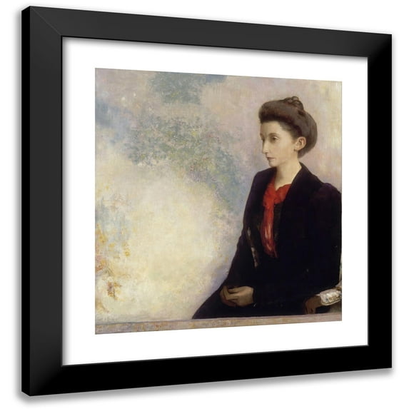 Odilon Redon 15x16 Black Modern Framed Museum Art Print Titled - Baroness Robert De Domecy (1900)
