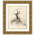 thumbnail image 1 of Odilon Redon 15x18 Gold Ornate Wood Frame and Double Matted Museum Art Print Titled - Centaur Targeting the Clouds (Centaur Aiming at the Clouds) (1895), 1 of 4