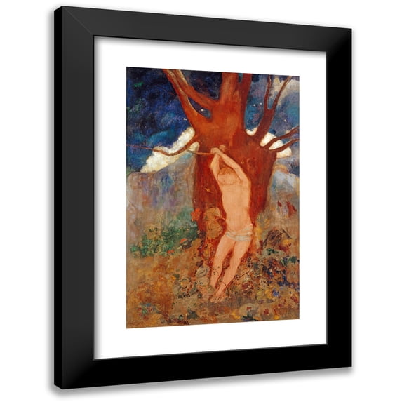 Odilon Redon 17x24 Black Modern Framed Museum Art Print Titled - Saint Sebastien (1910)