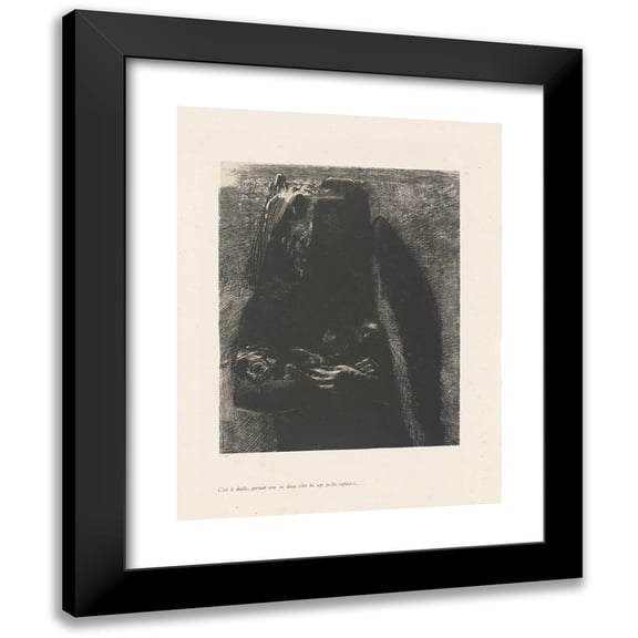Odilon Redon 19x24 Black Modern Framed Museum Art Print Titled - This is the Devil (1888)