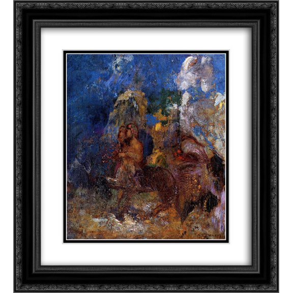 Odilon Redon 2x Matted 20x22 Black Ornate Framed Art Print 'Centaurs'