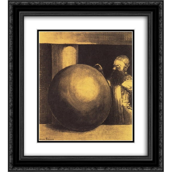 Odilon Redon 2x Matted 20x22 Black Ornate Framed Art Print 'The Prisoner (Boulet)'
