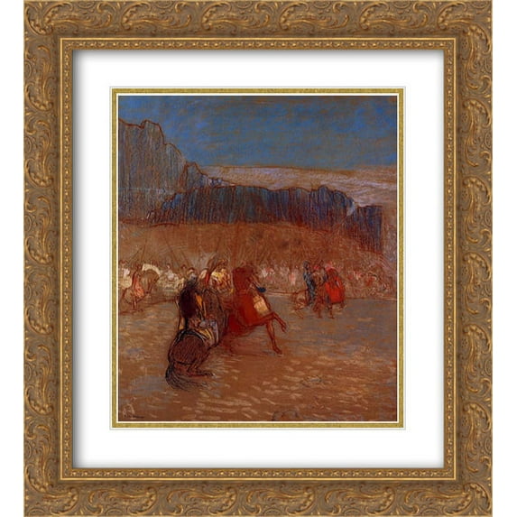 Odilon Redon 2x Matted 20x22 Gold Ornate Framed Art Print 'Sketch'