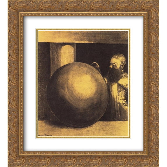 Odilon Redon 2x Matted 20x22 Gold Ornate Framed Art Print 'The Prisoner (Boulet)'