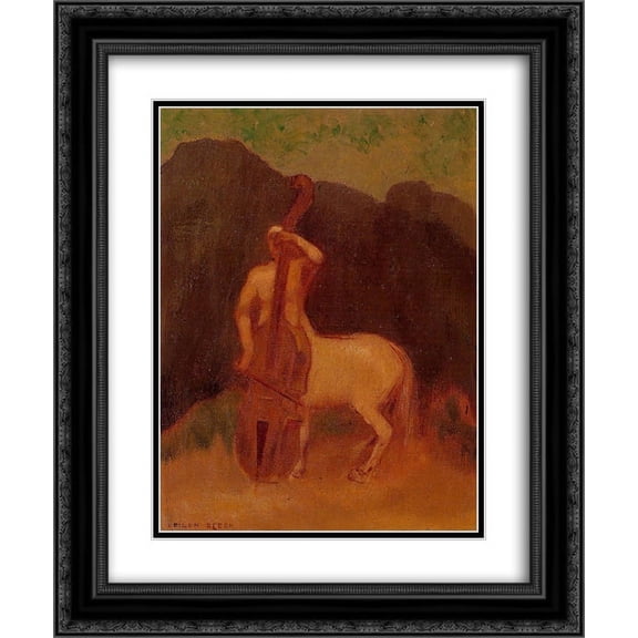 Odilon Redon 2x Matted 20x24 Black Ornate Framed Art Print 'Centaur with Cello'