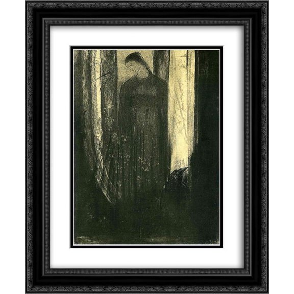 Odilon Redon 2x Matted 20x24 Black Ornate Framed Art Print 'Lenore'
