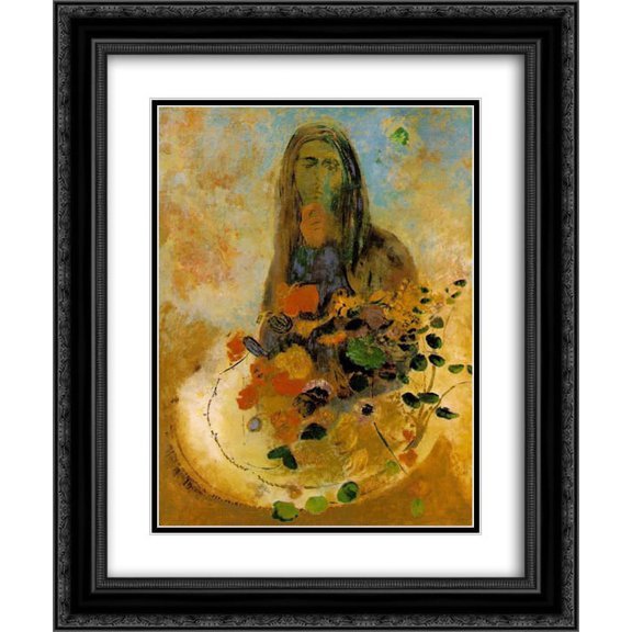 Odilon Redon 2x Matted 20x24 Black Ornate Framed Art Print 'Mystery'