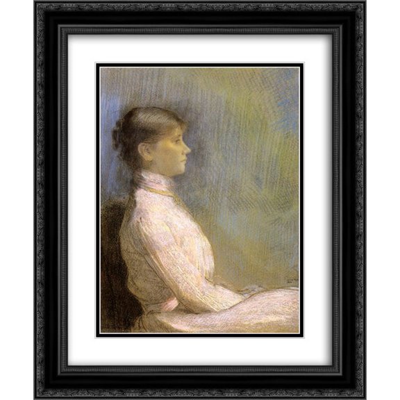 Odilon Redon 2x Matted 20x24 Black Ornate Framed Art Print 'Portrait of Paule Gobillard'