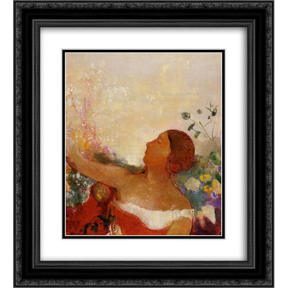 Odilon Redon 2x Matted 20x24 Black Ornate Framed Art Print 'Predistined Child'