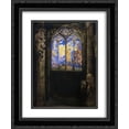 thumbnail image 1 of Odilon Redon 2x Matted 20x24 Black Ornate Framed Art Print 'Stained Glass Window', 1 of 2