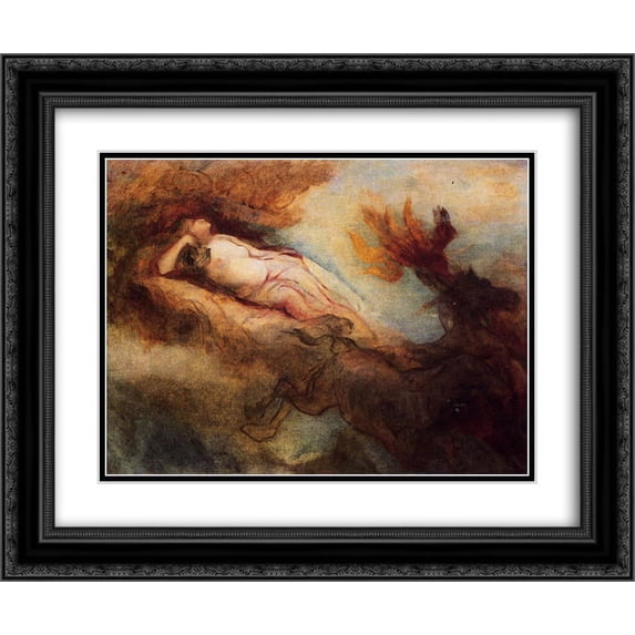 Odilon Redon 2x Matted 24x20 Black Ornate Framed Art Print 'Aurora'