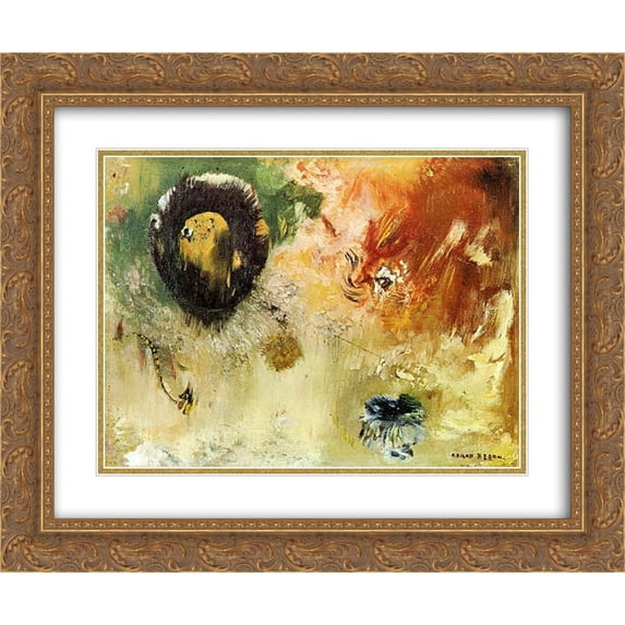 Odilon Redon 2x Matted 24x20 Gold Ornate Framed Art Print 'Fantastical'