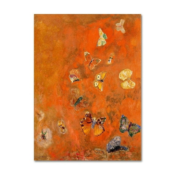 Trademark Fine Art Odilon Redon Evocation of Butterflies 1912 Canvas Wall Art - 18x24