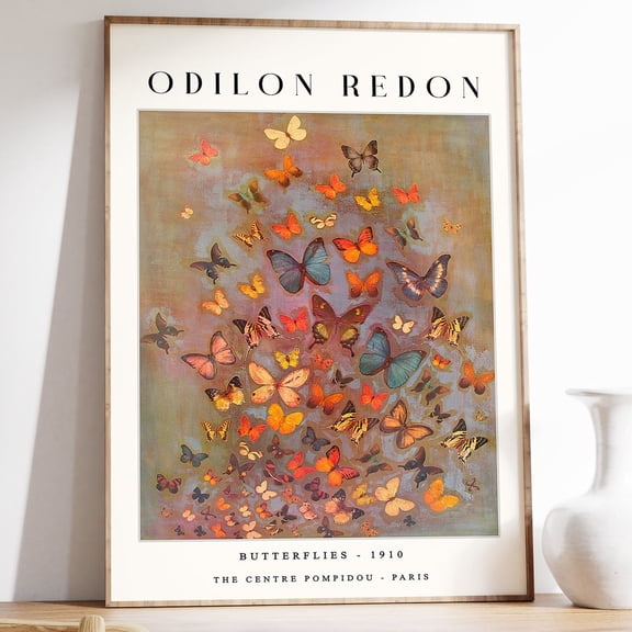 Odilon Redon Wall Art, Butterflies, Odilon Redon Poster, Nature Art, Animal Art, Butterfly Poster, Abstract, Office Decora1,A2,A3,A3 UNFRAMED PAPER POSTER, Home Decor, Living Room Dercor