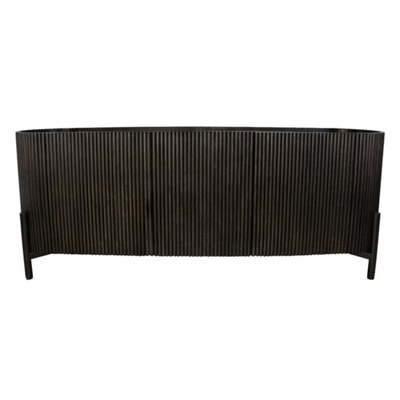 Odin 3-Door Sideboard in Mango Solid Wood in Modern Espresso Finish