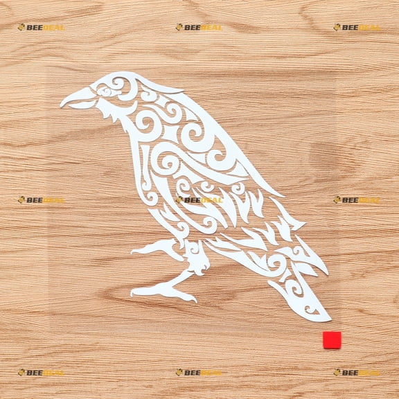 Odin Raven Decal Vinyl Sticker Viking Norse - White 6 Inches - Style F No Background for Car Boat Laptop