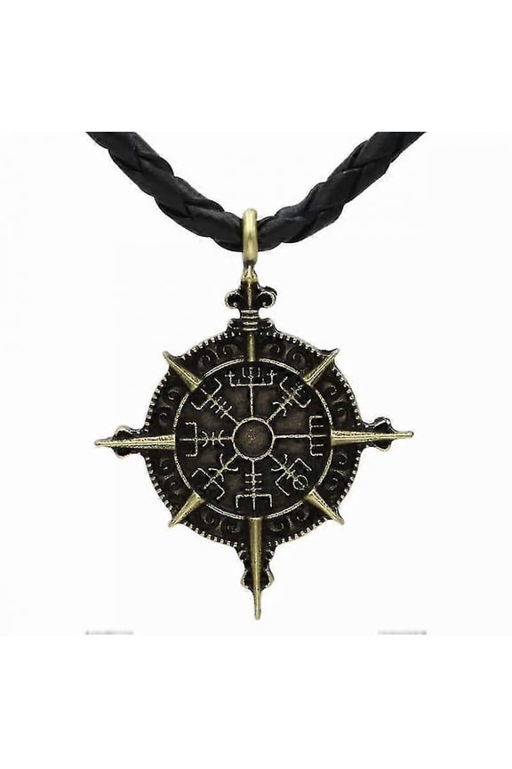 Odin Symbol Talisman Necklace Viking Compass Protection Symbol Amulet Neckalce Pendant Necklace Fashion Jewelry